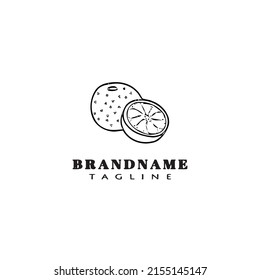 diseño de icono del logotipo de dibujos animados de frutos anaranjados ilustración vectorial moderna