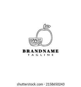 orange fruit cartoon logo icon design template modern vector illustration