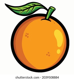 orange fruit cartoon vector illustration