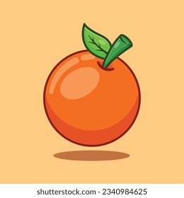 Ilustración vectorial de la caricatura de frutos anaranjados. Ilustración de dibujos animados vectores de fruta adecuada para afiches, folletos, web, mascota, pegatina, logotipo e icono.