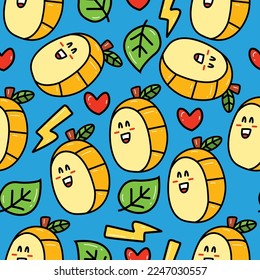 Orange fruit character cartoon design pattern illustration