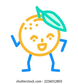 orangefarbenes Fruchtzeichen, Symbol, Vektorgrafik. orangefarbenes Fruchtzeichen. einzelne Symbolillustration