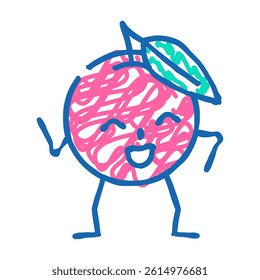 orange fruit character doodle icon sketch vector. orange fruit character sign. isolated symbol illustration