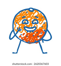 orange fruit character doodle icon sketch vector. orange fruit character sign. isolated symbol illustration