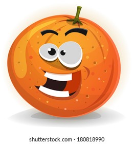 Orange Fruit Character/ Illustration of a cartoon funny juicy orange fruit character