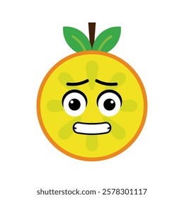 orange fruit character vector illustration. illustration orange isolated on white backgrounds