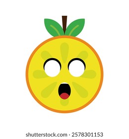 orange fruit character vector illustration. illustration orange isolated on white backgrounds