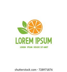 Orange fruit concept logo, vector illustration