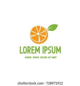 Orange fruit concept logo, vector illustration
