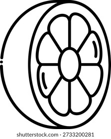 Orangen Fruchtschnitt in halber Linie Art Symbol