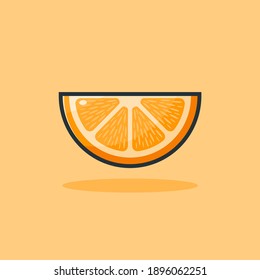 orange fruit cut illustration design