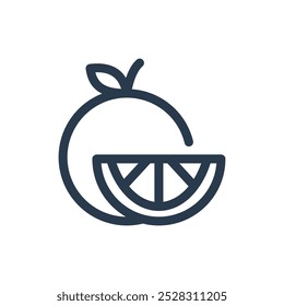 Fruta de naranja para el ícono del Vector del Día de los Muertos