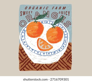 Orange fruit design for poster, sticker, apparel and others. Fresh service everyday.
