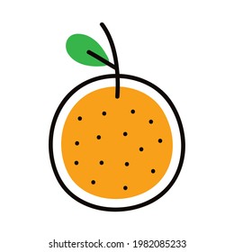 icono del estilo de doodle de frutas anaranjadas