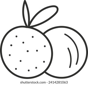 Ilustración del vector de doodle de frutas naranja