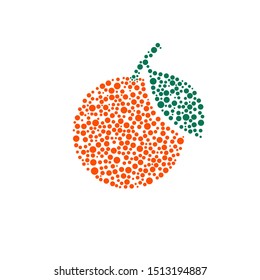 orange fruit dots design illustration
