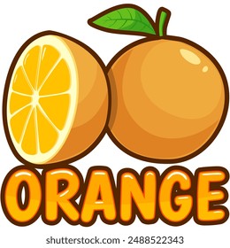 Orange Fruit Emote Cartoon Illustration