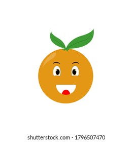 Orange Fruit Emoticon Design Illustration