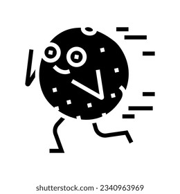 orange fruit fitness character glyph icon vector. orange fruit fitness character sign. isolated symbol illustration