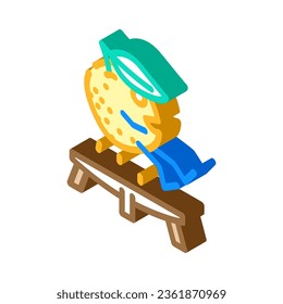 orange fruit fitness character isometric icon vector. orange fruit fitness character sign. isolated symbol illustration