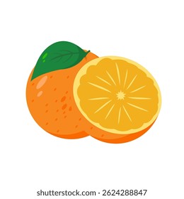 orange fruit flat design vector illustration