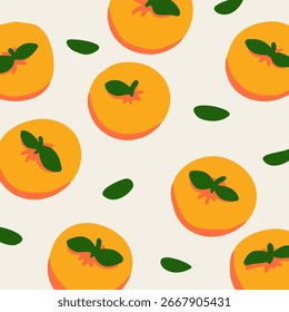 Ilustración plana dibujada a mano de fruta naranja