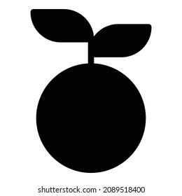 Orange Fruit Flat Icon Isolated On White Background