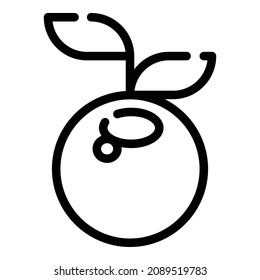 Orange Fruit Flat Symbol einzeln auf weißem Hintergrund