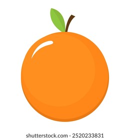 Ícone plano de fruta laranja isolado no vetor branco