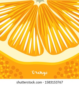 Orange fruit flat pattern on a white background. Orange citrus fruit. Vector illustration.