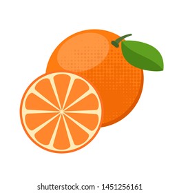 Orange fruit in flat style for design on white, stock vector illustration