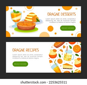 Orange Fruit Food Design with Sweet Dessert Vector Template