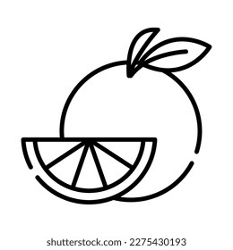 orange fruit food line icon isolated