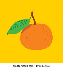 orange fruit fresh with green leaf