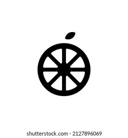 Orange, Fruit, Fresh, Healthy Solid Icon Design Concept For Web And UI, Simple Icon Suitable for Any Purposes.