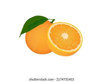 fruta naranja fresco de alto vector