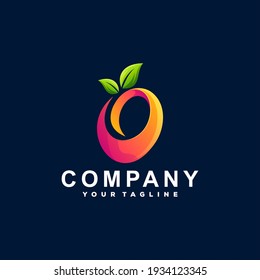 orange fruit gradient logo design