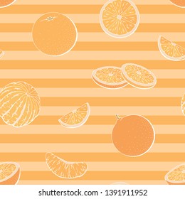 Orange fruit graphic color seamless pattern background sketch illustration vector