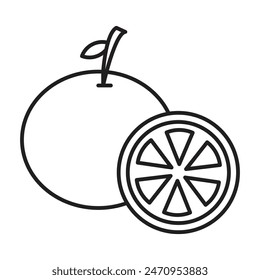 Orange Fruit Graphic Showcasing Fresh and Vitamin-Packed Citrus