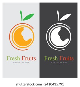 orange fruit graphic vector illustration perfect for fresh fruit shop branding,business isolated on gray and black background