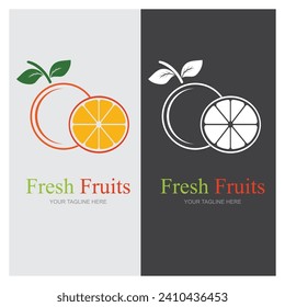 orange fruit graphic vector illustration perfect for fresh fruit shop branding,business isolated on gray and black background