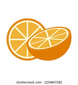 Orange fruit half cut