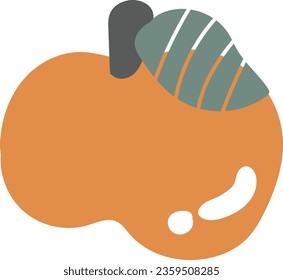 orange fruit hand drawn element vector