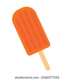 Orange fruit ice. popsicle on a stick vector illustration