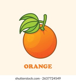 Orange fruit icon in cartoon comic style. Clementine vector illustration on isolated background. Nature snack sign business concept.