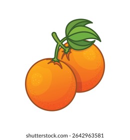 Orange fruit icon in cartoon comic style. Clementine vector illustration on isolated background. Nature snack sign business concept.