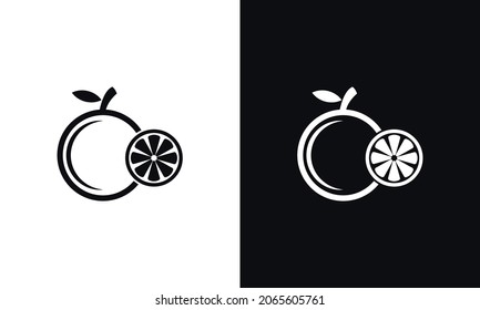 Orange fruit icon collection - vector outline and silhouette