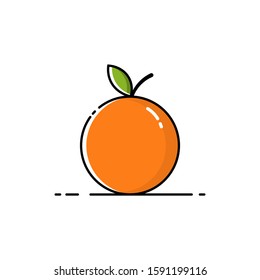 Orange fruit icon with flat design style