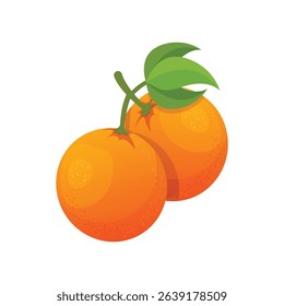 Orange fruit icon in flat style. Clementine vector illustration on isolated background. Nature snack sign business concept.