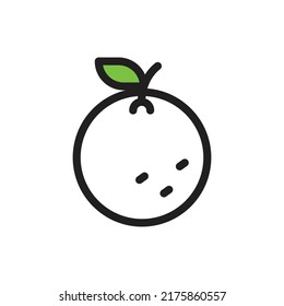 Orange fruit icon illustration. vector icon and logo design.